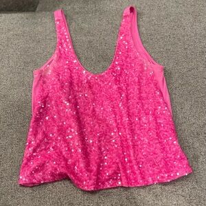 Sophia Vergara -Pink Sequin Tank Top